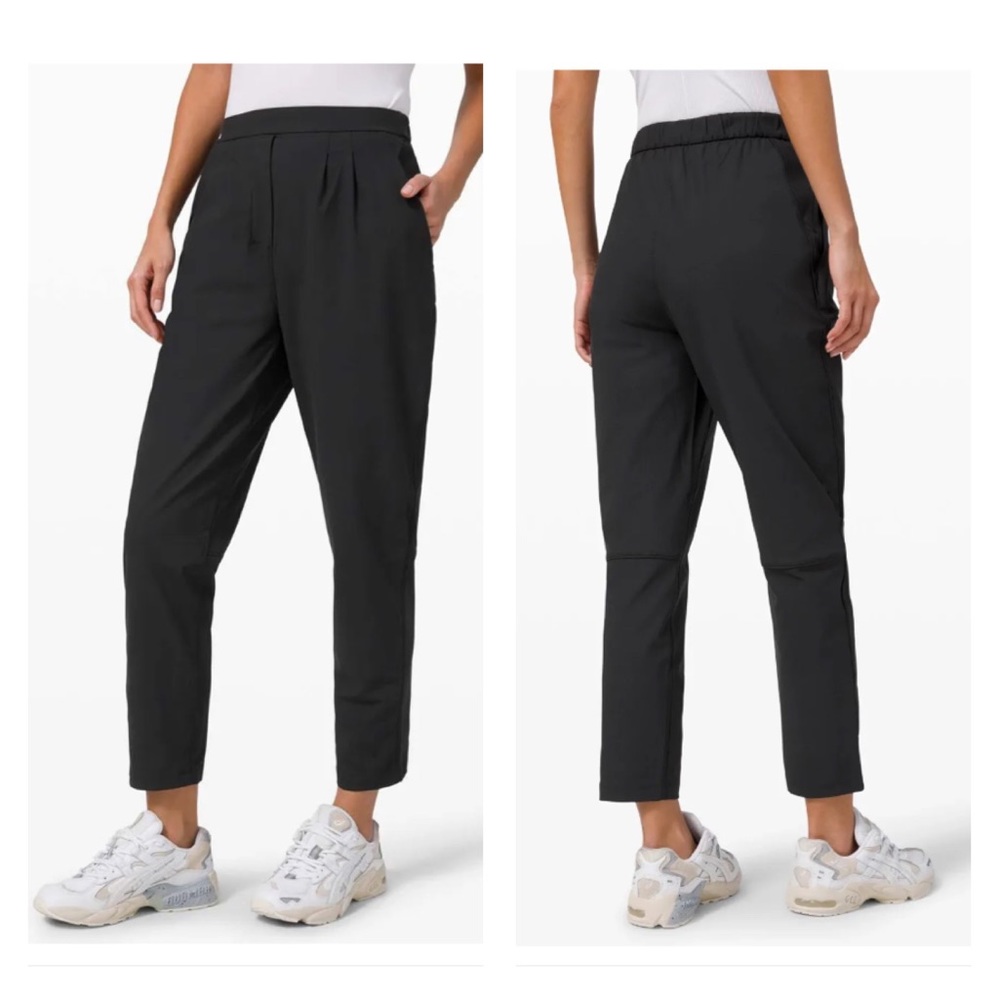 Lululemon High Rise Trouser Neutral Athleisure Travel Athletic Chic Stre…